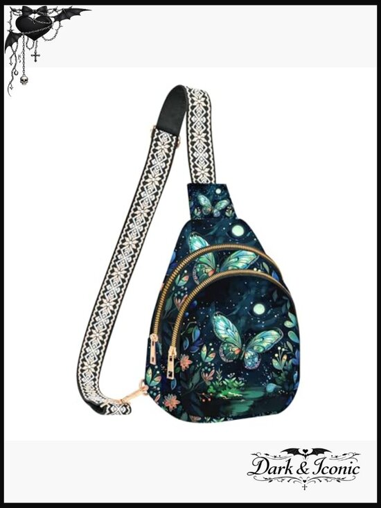 Faux Leather Butterfly Mini Sling Bag Crossbody Backpack Travel main image 7